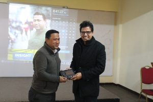 Shisir Khanal receiving token of appreciation