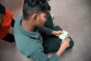 Shailendra during the "creative hats" exercise